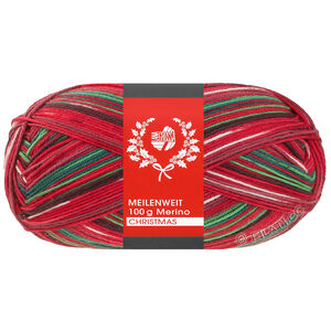 Lana Grossa MEILENWEIT 100g Merino Christmas | 6806-ljus grön/mörk brun/orange/vit/mörk röd/mörk grön