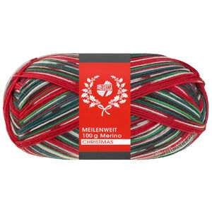 Lana Grossa MEILENWEIT 100g Merino Christmas | 6808-vit/mörk grön/mörk brun/orange/mörk röd/ljus grön