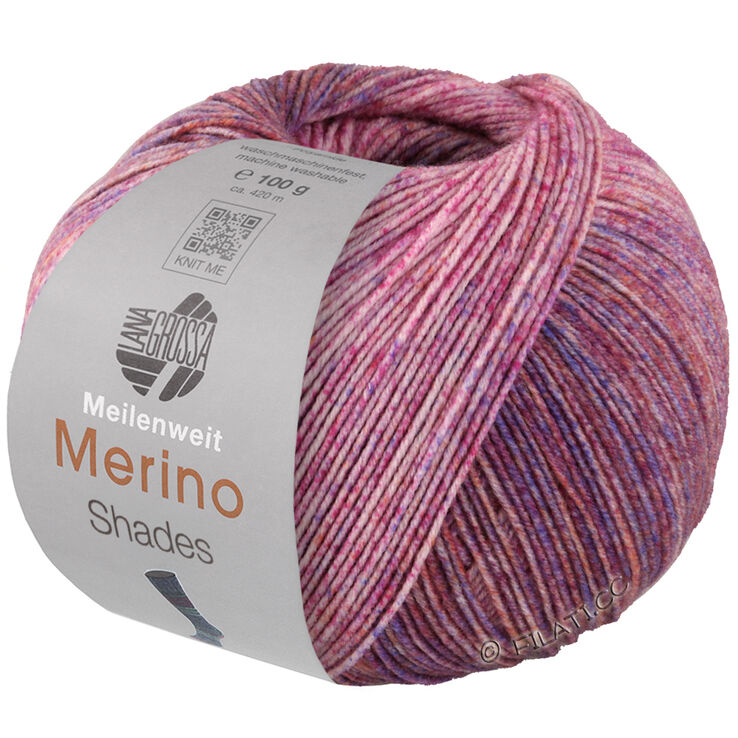 Lana Grossa MEILENWEIT 100g Merino Extrafine Shades | 7224-rosa/pink/ocker/blåviolett/mörk röd