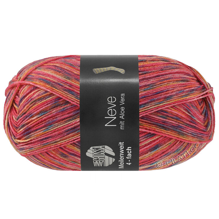 Lana Grossa MEILENWEIT 100g Neve | 4431-hallonröd/petrol/rost/marin/honungsgul