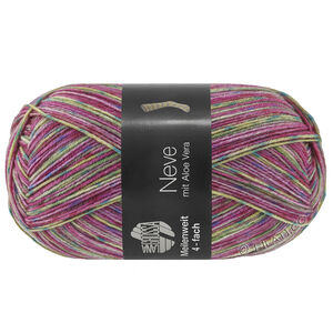 Lana Grossa MEILENWEIT 100g Neve | 4433-pistasch/turkos/rödviolett/syren