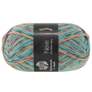 Lana Grossa MEILENWEIT 100g Neve | 4434-turkos/mörk grå/grålila/lindgrön/vinröd