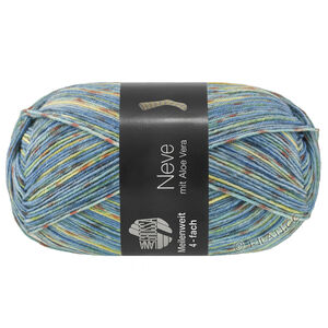 Lana Grossa MEILENWEIT 100g Neve | 4435-limett/mintturkos/rödbrun/ljus blå/blå