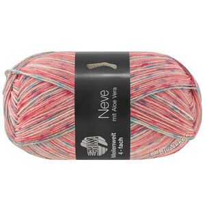 Lana Grossa MEILENWEIT 100g Neve | 4436-nejlika/pink/gråblå/rosé/ljus grå/mintturkos