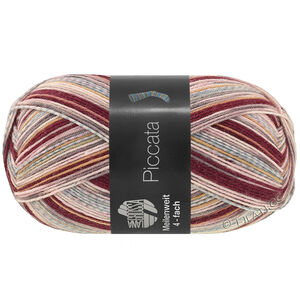 Lana Grossa MEILENWEIT 100g Piccata | 4809-syren/burgund/mörk grå/rosa/ecru/sandgul/mint