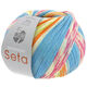 Lana Grossa MEILENWEIT 100g Seta Adriana | 3246-ljus blå/vit/orange/limett/pink