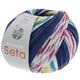 Lana Grossa MEILENWEIT 100g Seta Adriana | 3252-bläck/nattblå/vit/fuchsia/blåturkos/limett