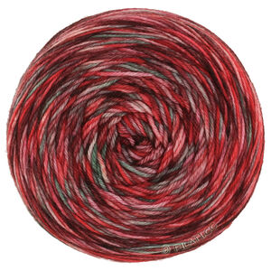 Lana Grossa MEILENWEIT 100g Sooty | 6228-mörk röd/ljus röd/rosa/grå