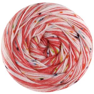 Lana Grossa MEILENWEIT 100g SPOTS | 7045-tomatröd/ljus röd/kräm/gul/grå/grön/turkos