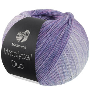 Lana Grossa MEILENWEIT 100g Woolycell Duo | 6004-rödviolett/gråviolett/jeans