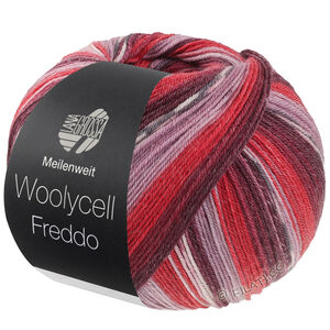 Lana Grossa MEILENWEIT 100g Woolycell Freddo | 6042-svartröd/burgund/mörk röd/mauve/antikviolett/mörk grå/silvergrå