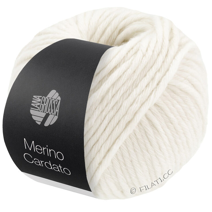 Lana Grossa MERINO CARDATO | 01-råvit