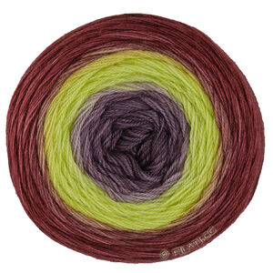 Lana Grossa MERINO LACE AQUARELL | 19-bordeaux/citrusgul/mörk gråviolett