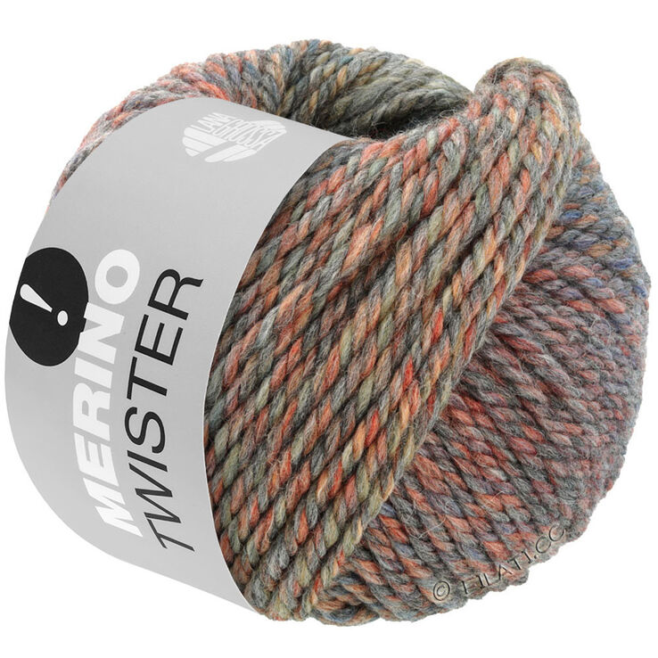 Lana Grossa MERINO TWISTER | 01-blågrå/grå/rosenträ/gröngrå