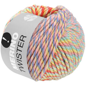 Lana Grossa MERINO TWISTER | 10-vit/gammalrosa/mint/ljus blå/rosa