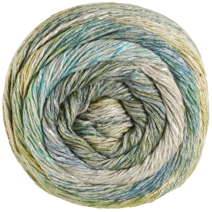 Lana Grossa MOSAICO (Linea Pura) | 001-gulgrön/grågrön/natur/jade/turkos/jeans/gråblå