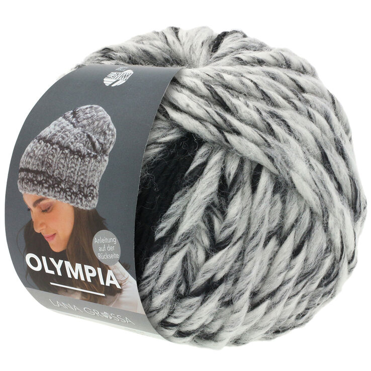 Lana Grossa OLYMPIA Denim | 251-svart/vit melerad/mörk grå/svart