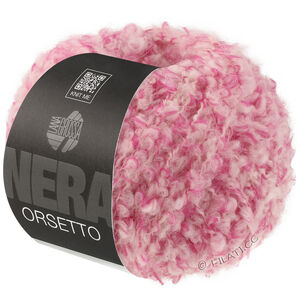 Lana Grossa ORSETTO Moulinè (Nera) | 101-pink/råvit