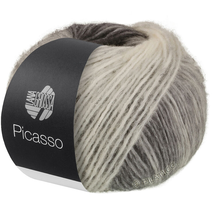 Lana Grossa PICASSO | 14-vit/ljus grå/mellangrå/mörk grå