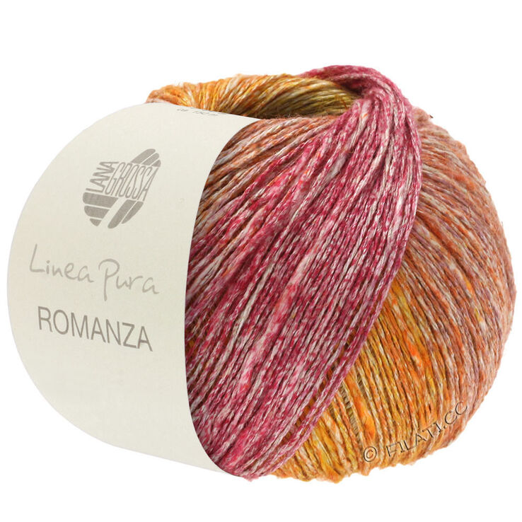 Lana Grossa ROMANZA (Linea Pura) | 01-lin/cyklamen/bär/gråorange/orange/gul