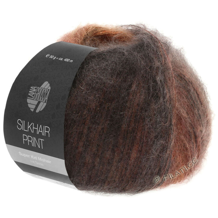 Lana Grossa SILKHAIR Print/Landlust | 351-rödbrun/marone/chokladbrun/svartbrun