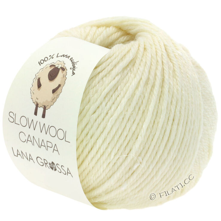 Lana Grossa SLOW WOOL CANAPA | 01-råvit