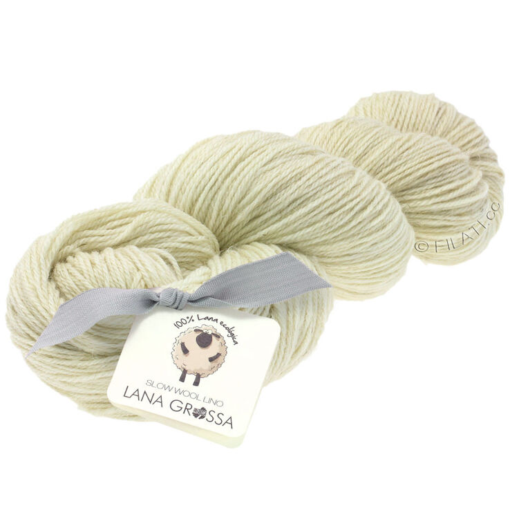 Lana Grossa SLOW WOOL LINO | 01-råvit