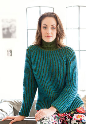 RAGLANPULLI IM ZWEIFARBIGEN PATENTMUSTER Alta Moda Alpaca - German Edition från Lana Grossa