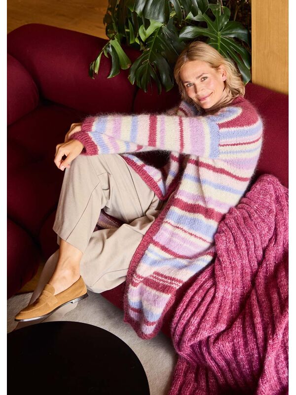 Lana Grossa LÅNG CARDIGAN Mohair Moda - Stickmönster (SE)