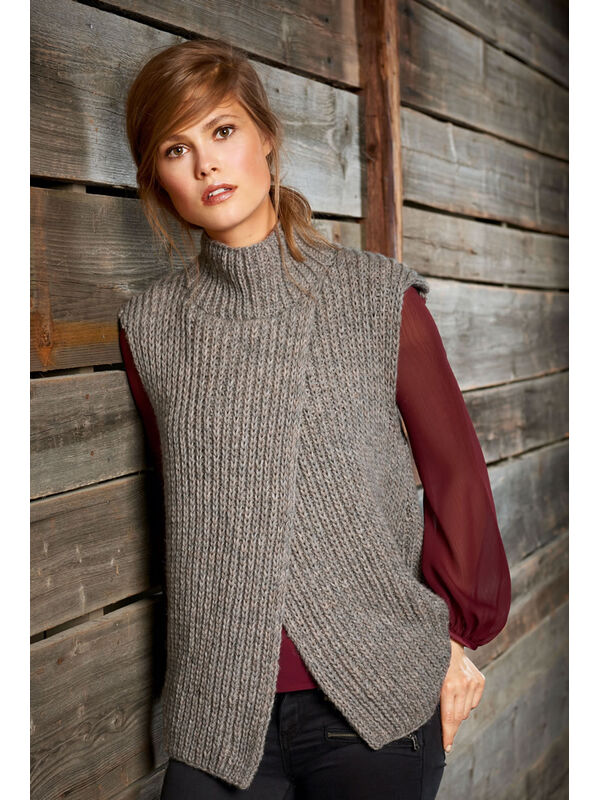 Lana Grossa SLIPOVER I HALVPATENT Alta Moda Alpaca - Stickmönster (DK)