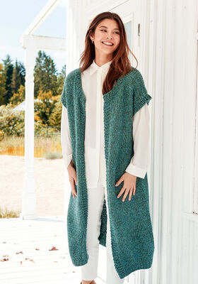 GLATTSTICKAD LÅNG VÄST Lala Berlin Lovely Cotton & Brillino - Stickmönster (SE) från Lana Grossa