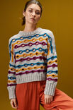 Lana Grossa PULLOVER MED RIBBOR P TVÄREN OCH HÅLMÖNSTER Alta Moda Cashmere 16 - Stickmönster (SE)