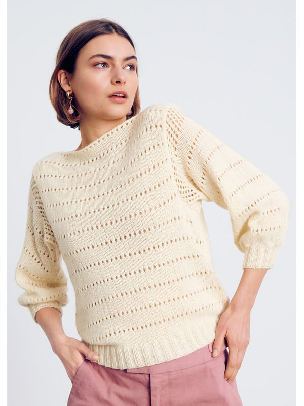 Lana Grossa PULLOVER MED HÅLMÖNSTER Ecopuno - Stickmönster (SE)