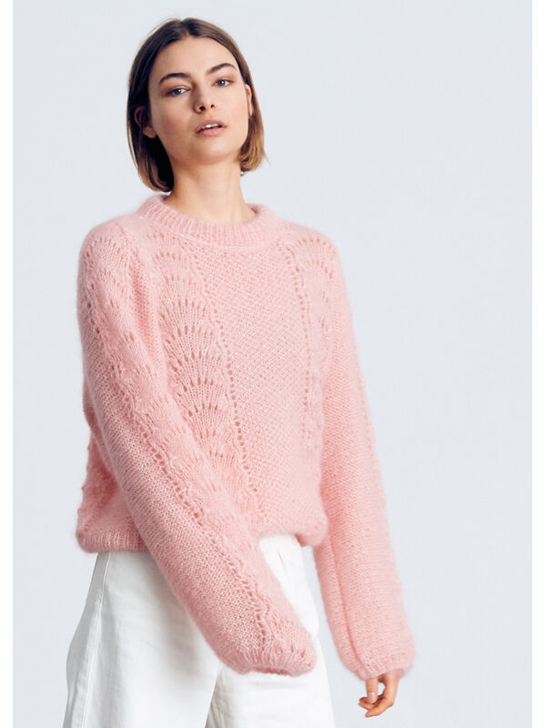 Lana Grossa PULLOVER MED MÖNSTERRÄNDER Silkhair - Stickmönster (SE)