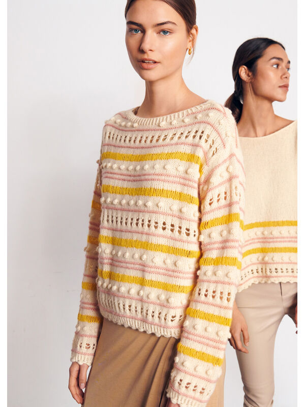 Lana Grossa PULLOVER I MÖNSTERMIX Ecopuno - Stickmönster (DK)