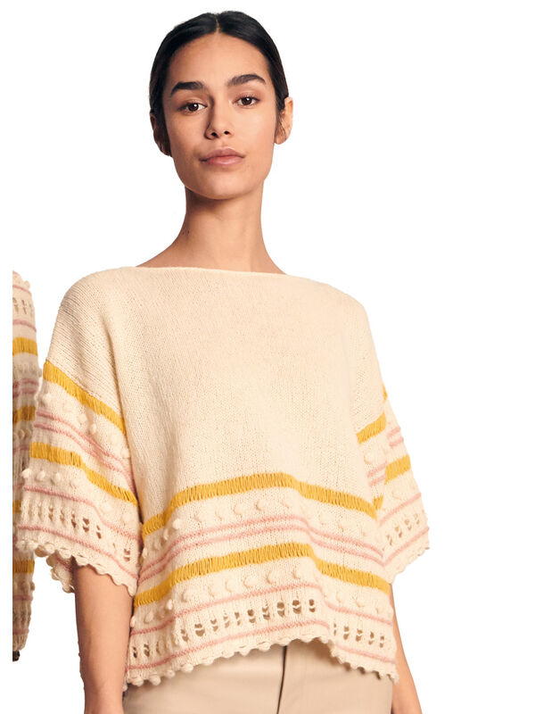 Lana Grossa SLÄTSTICKAD PULLOVER MED MÖNSTERMIX Ecopuno - Stickmönster (DK)