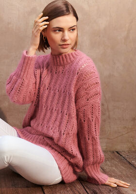 PULLOVER I AJOURMUSTER Linarte & Silkhair - Stickmönster (DK) från Lana Grossa