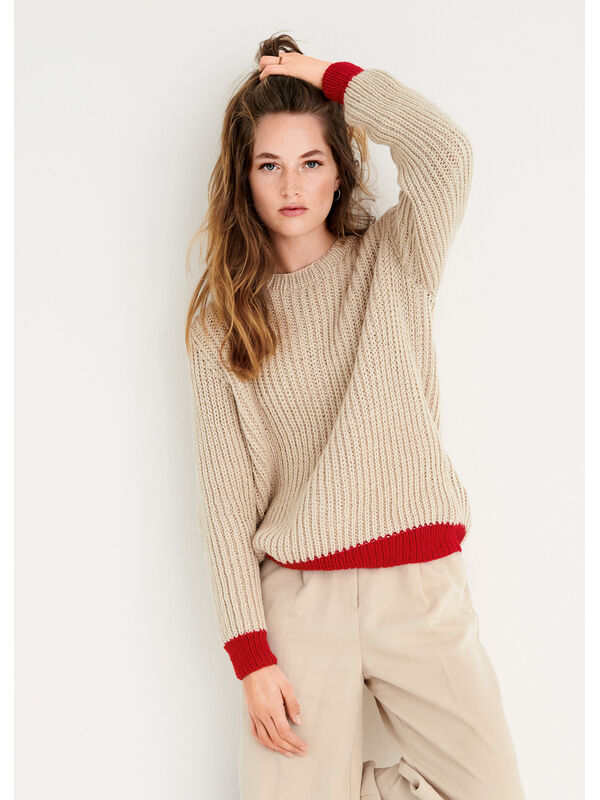 Lana Grossa PULLOVER I HALVPATENTMÖNSTER Landlust Alpaka Merino 100 - Stickmönster (SE)