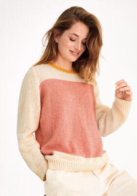 SLÄTSTICKAD PULLOVER MED FÄRGFÄLT Ecopuno - Stickmönster (SE) från Lana Grossa