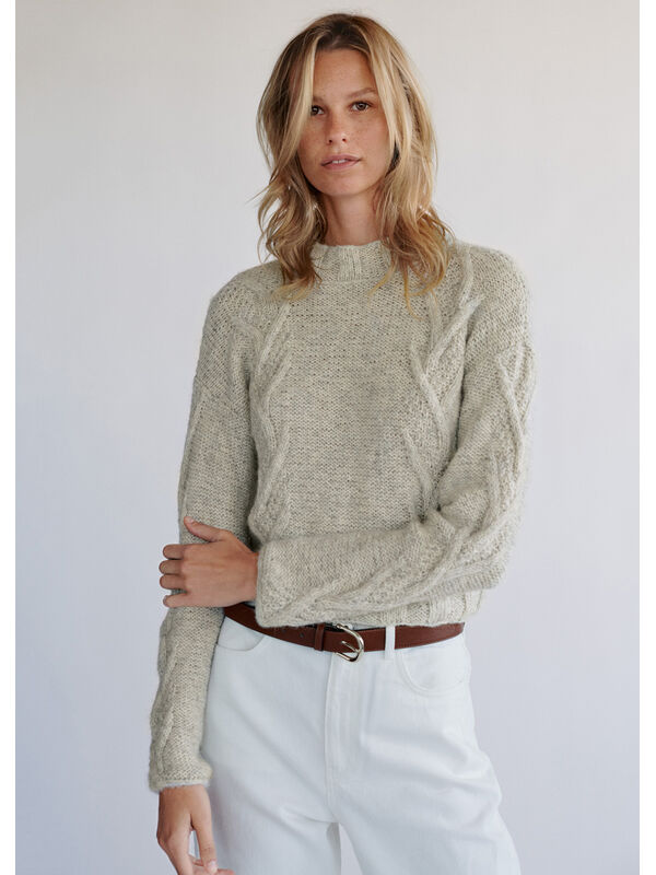 Lana Grossa PULLOVER Natural Alpaca Pelo - Stickmönster (SE)