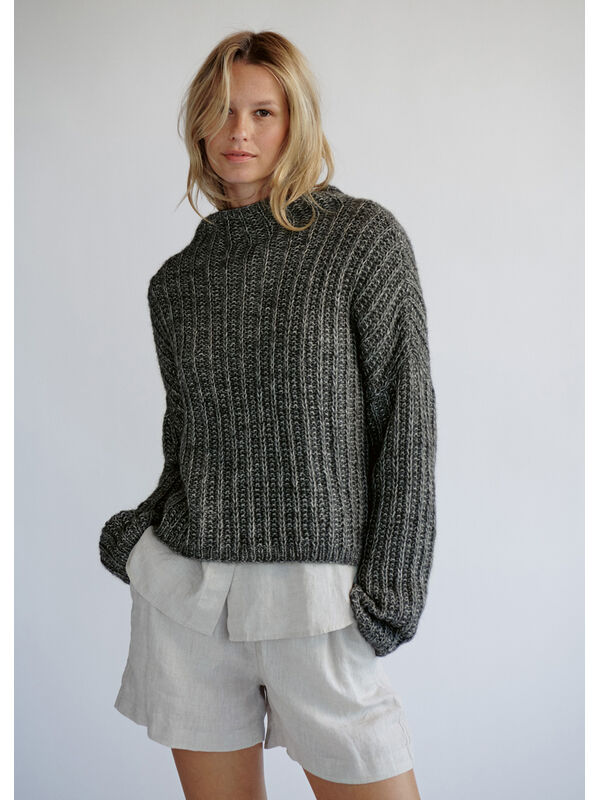 Lana Grossa PULLOVER Natural Alpaca Pelo - Stickmönster (SE)