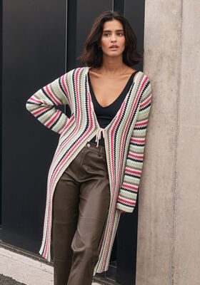 VIRKAD LÅNG CARDIGAN Elastico - Virkmönster (SE) från Lana Grossa