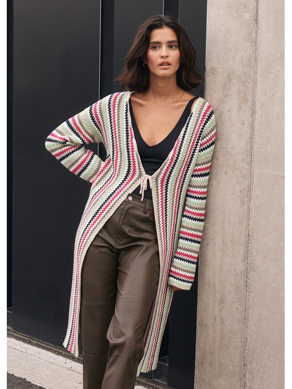 Lana Grossa VIRKAD LÅNG CARDIGAN Elastico - Virkmönster (SE)
