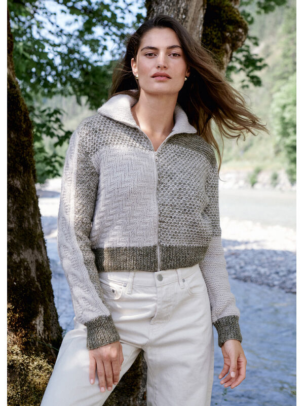 Lana Grossa CARDIGAN Natural Alpaca Pelo - Stickmönster (SE)