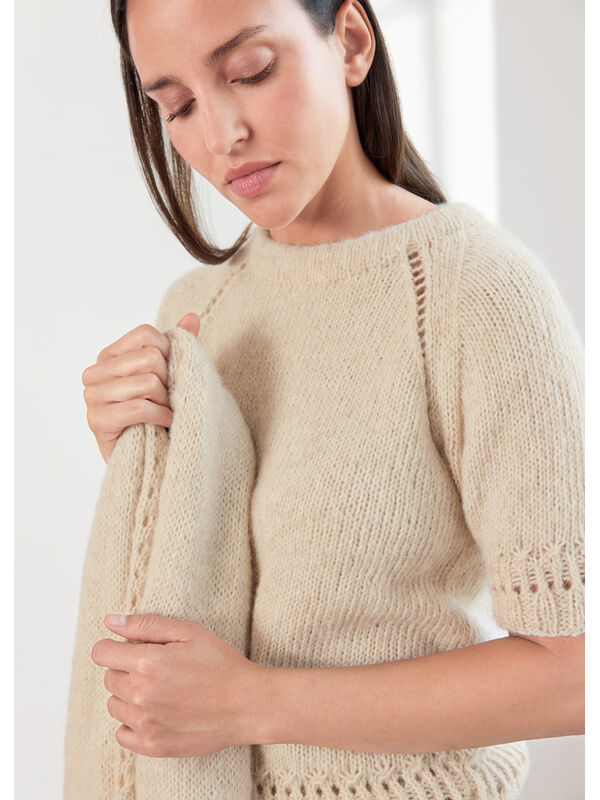 Lana Grossa PULLOVER Natural Alpaca Pelo - Stickmönster (SE)