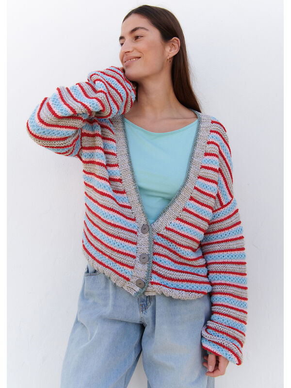 Lana Grossa CARDIGAN Diversa, Riccio, Sottile & Promessa - Stickmönster (SE)