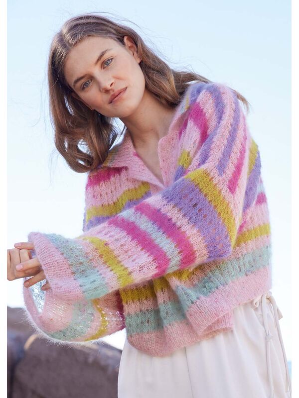 Lana Grossa PULLOVER Natural Superkid Tweed - Stickmönster (NO)