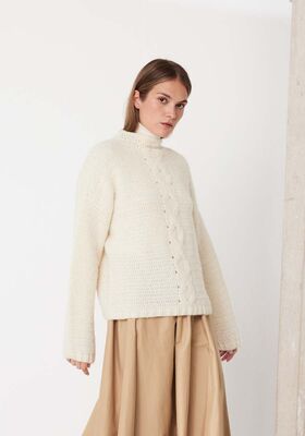 VIRKAD PULLOVER Nebbia från Lana Grossa