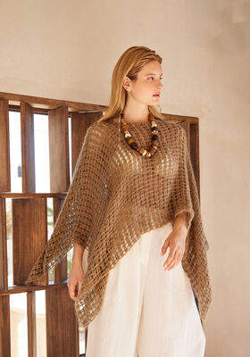 VIRKaD PONCHO Natural Superkid Tweed från Lana Grossa
