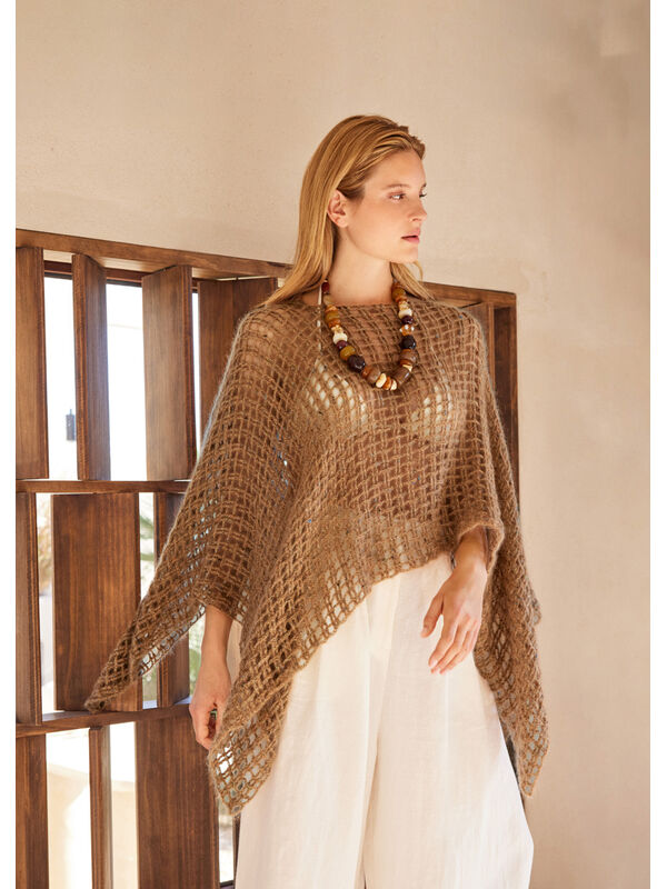 Lana Grossa VIRKaD PONCHO Natural Superkid Tweed